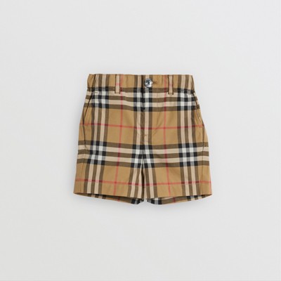 Vintage Check Cotton Tailored Shorts in 