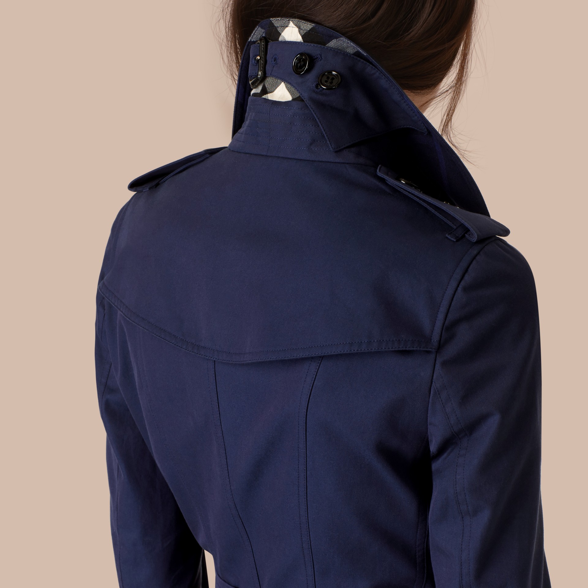 Cotton Gabardine Trench Coat Ink Blue | Burberry