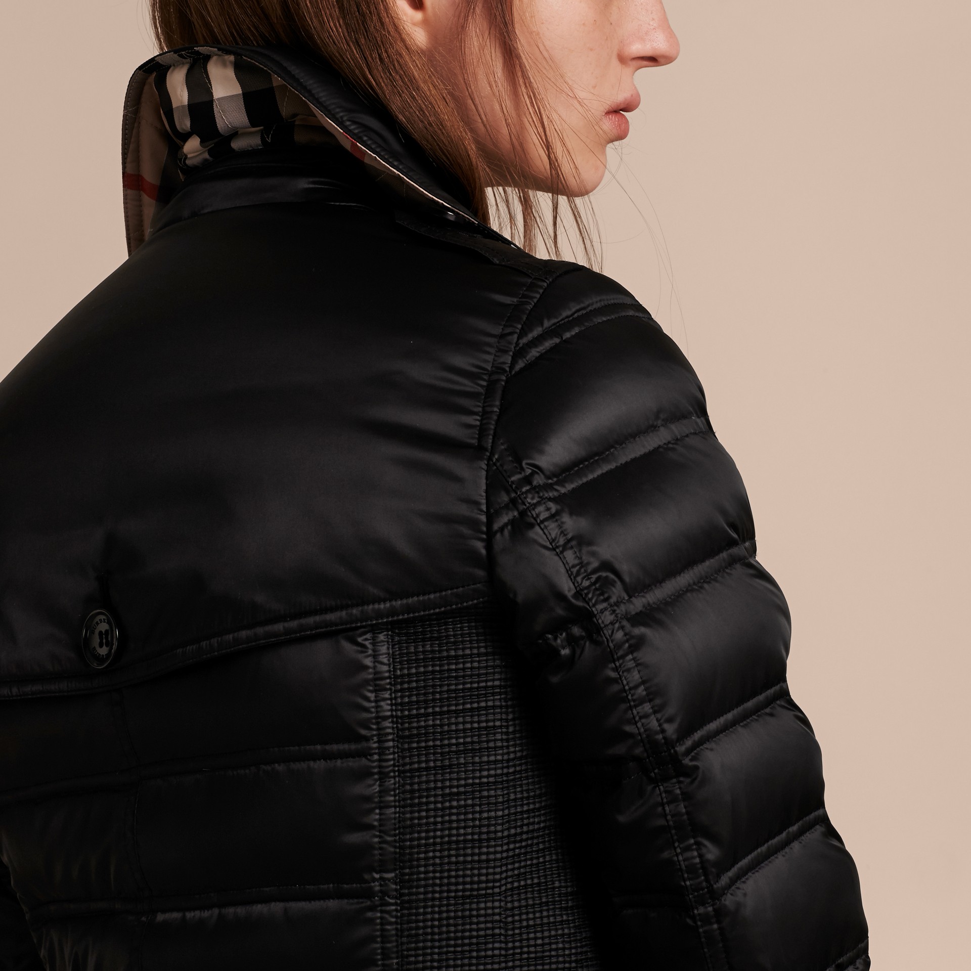 Down-Filled Puffer Coat with Fur Trim in Black - Women | Burberry ...