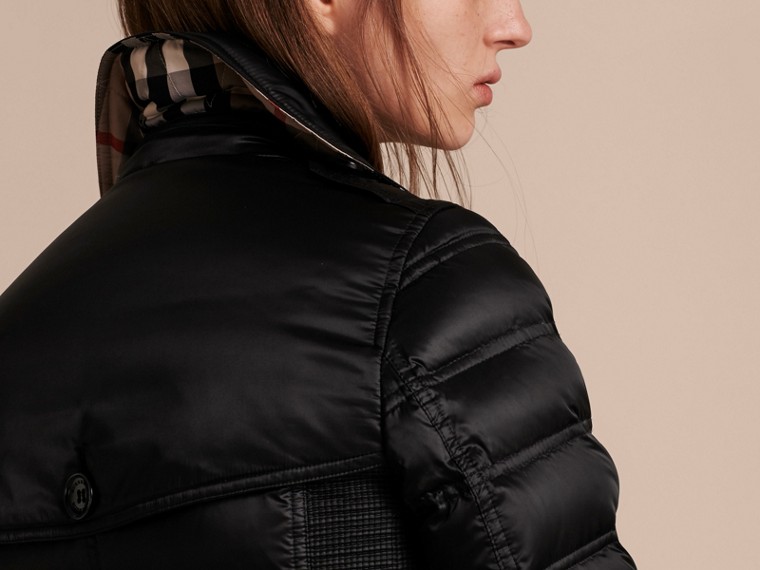 Down-Filled Puffer Coat with Fur Trim Black | Burberry