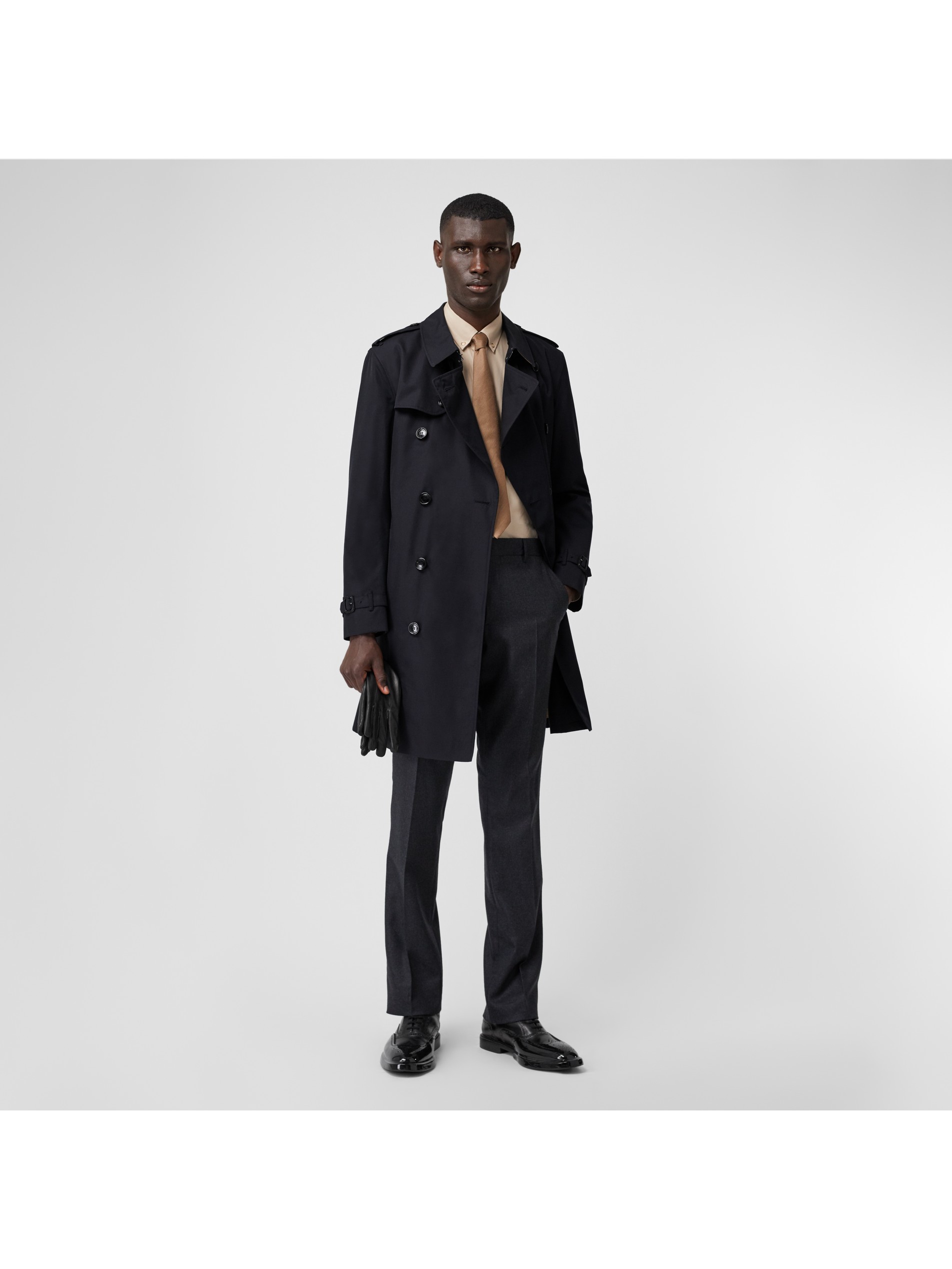 肯辛顿版型 - 中长款 trench 风衣 (午夜色) - 男士 | burberry