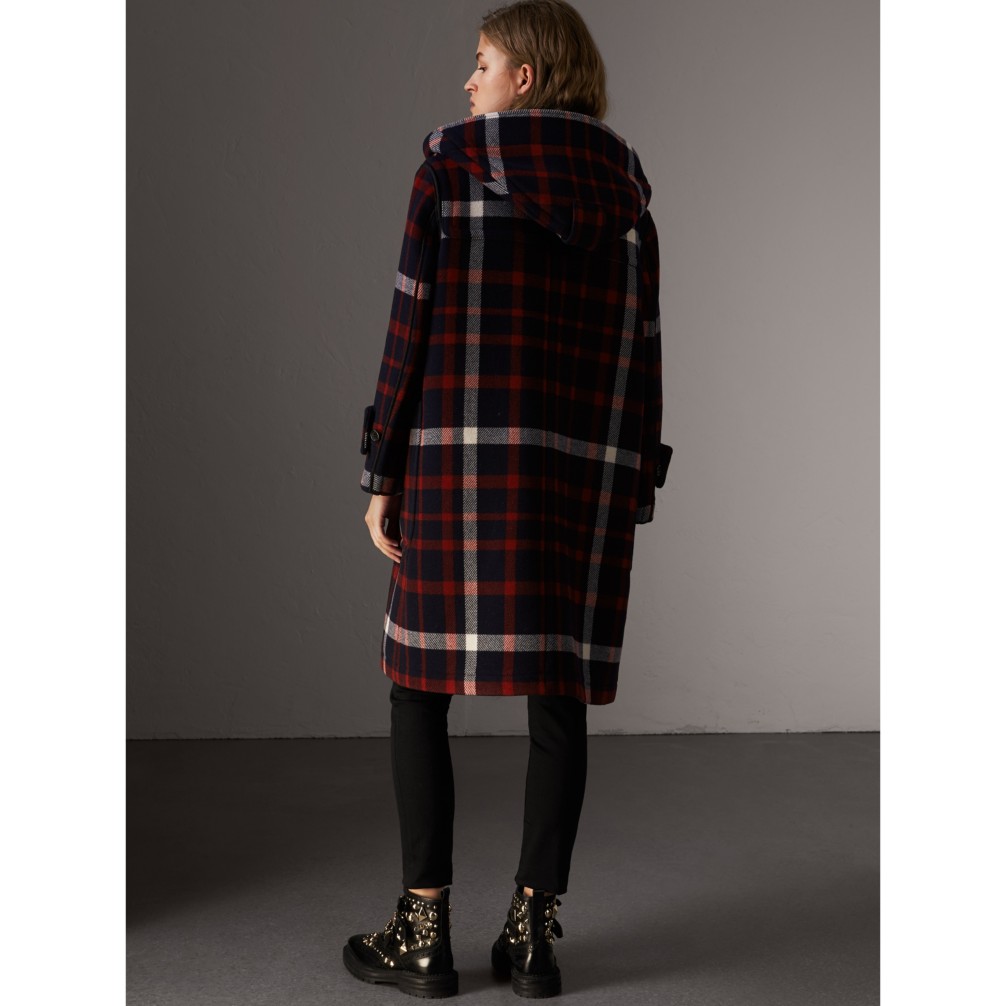 格纹羊毛牛角扣大衣(含可拆式保暖内层) 产品图片21