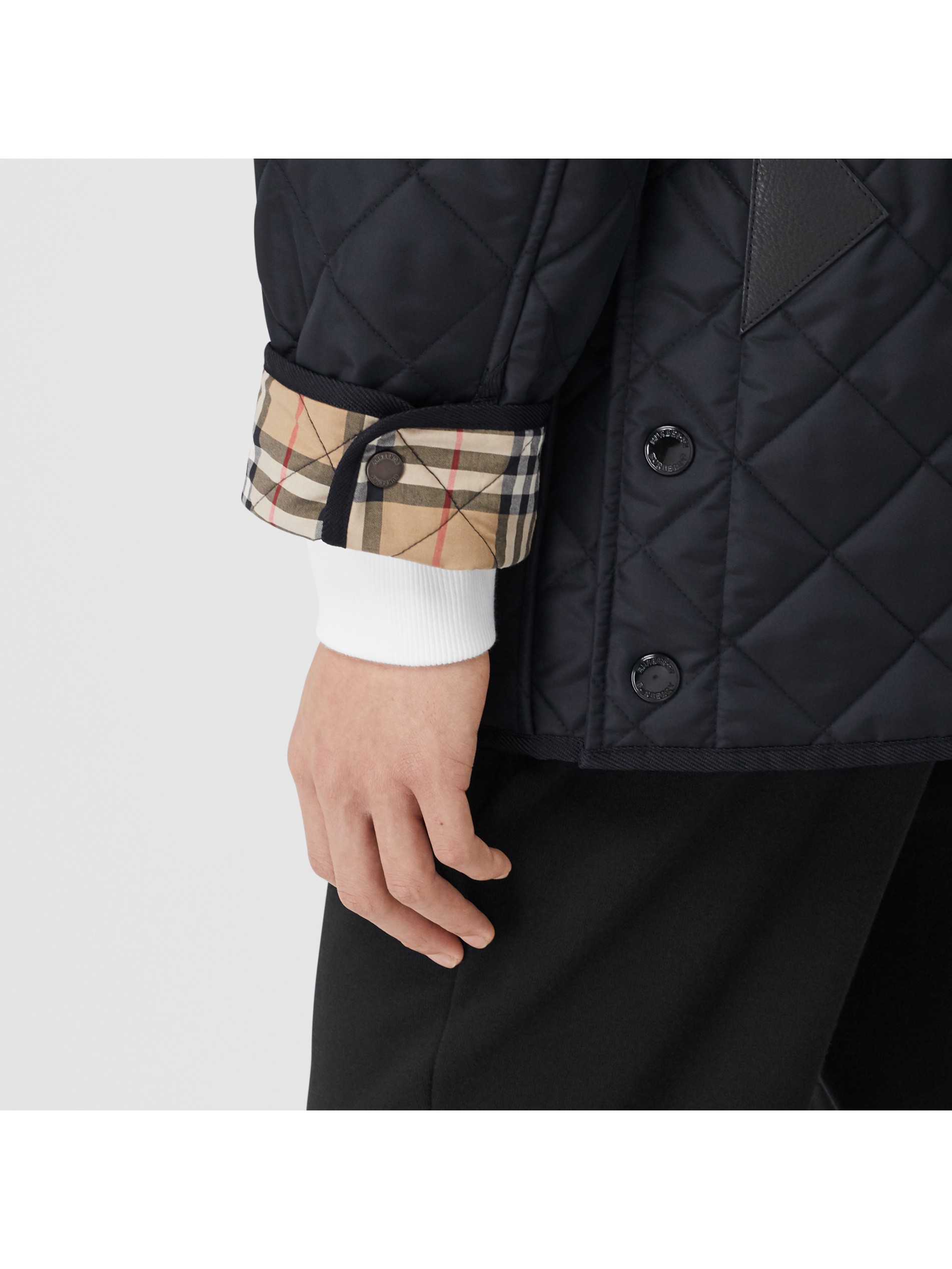 菱形绗缝温控谷仓夹克 (海军色) - 男士 | burberry 博柏利