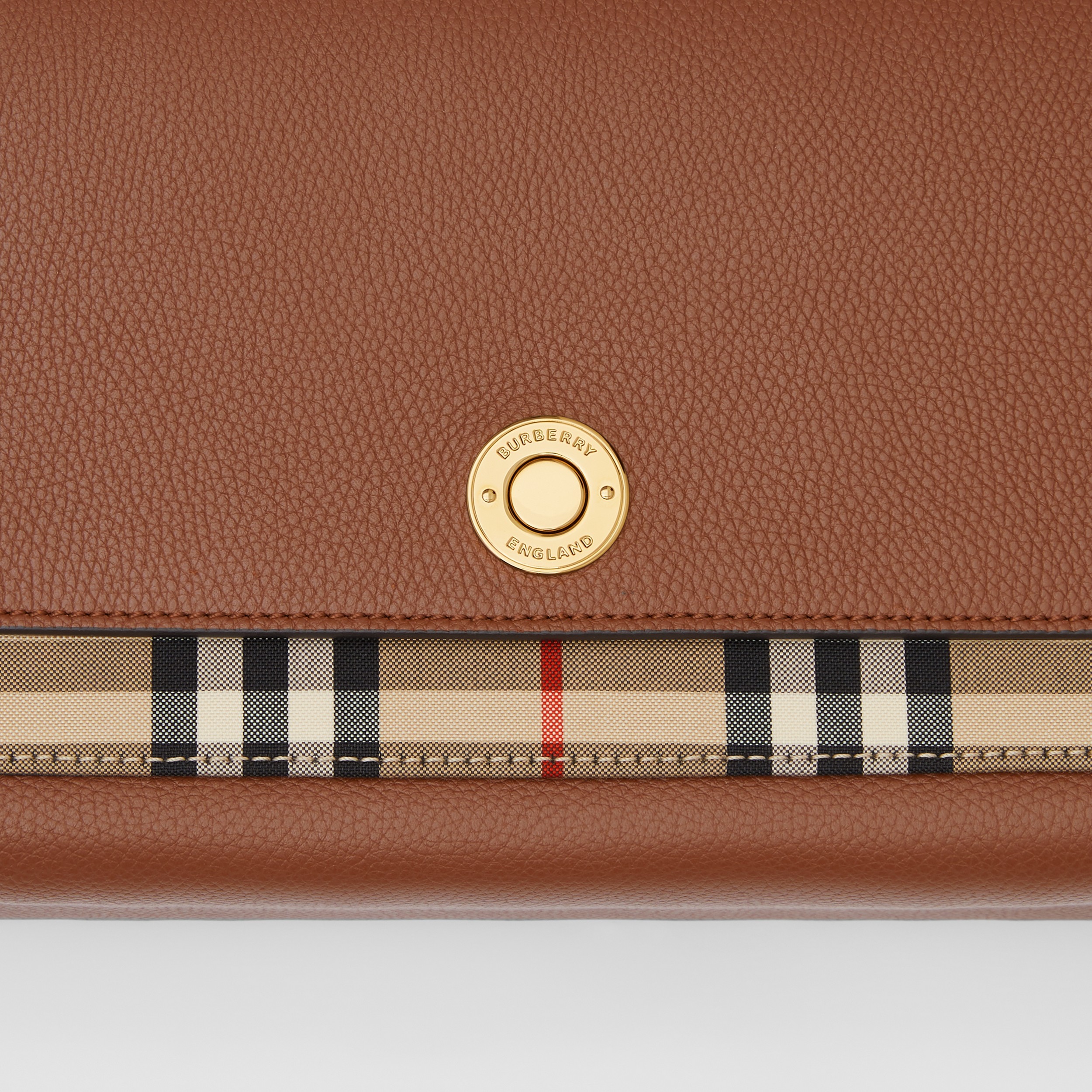 Vintage Check and Leather Note Crossbody Bag in Tan - Women | Burberry® Official - 2