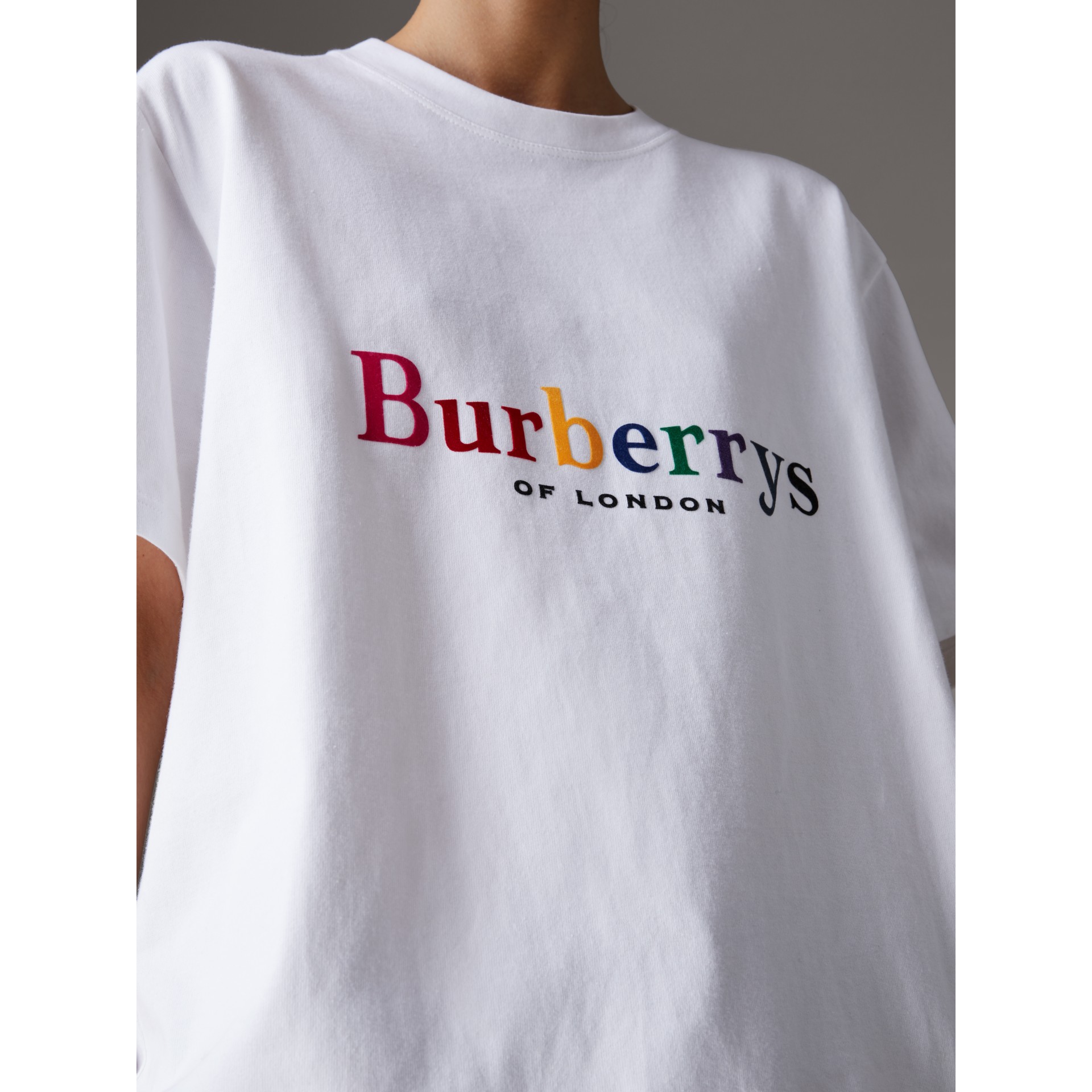 Reissued Cotton T-shirt in Rainbow - Women | Burberry United States
