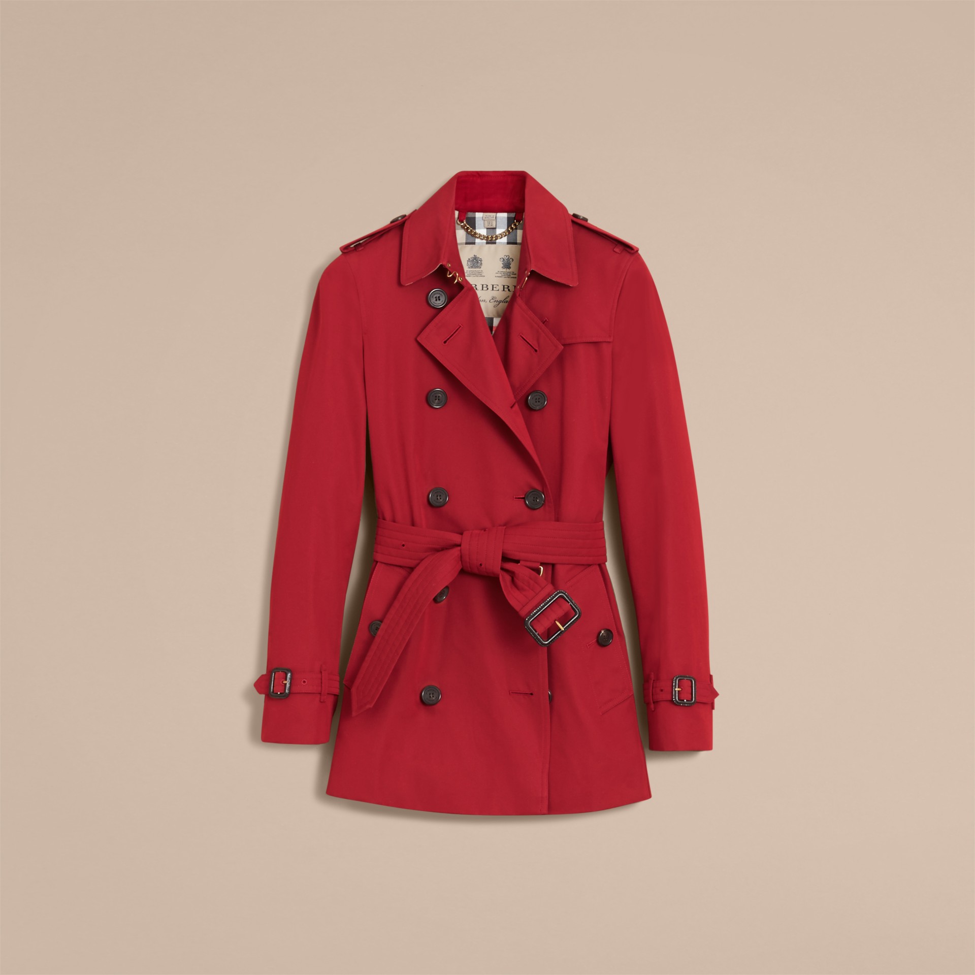The Kensington – Short Heritage Trench Coat in Parade Red - Women ...