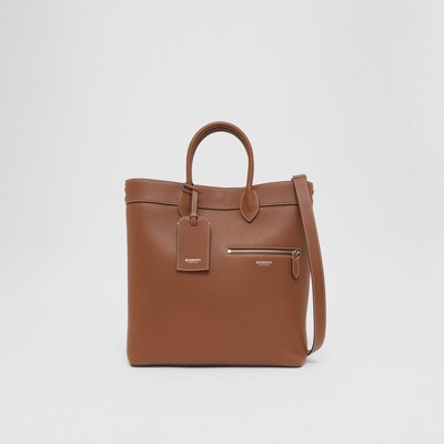 Grainy Leather Tote in Tan | Burberry
