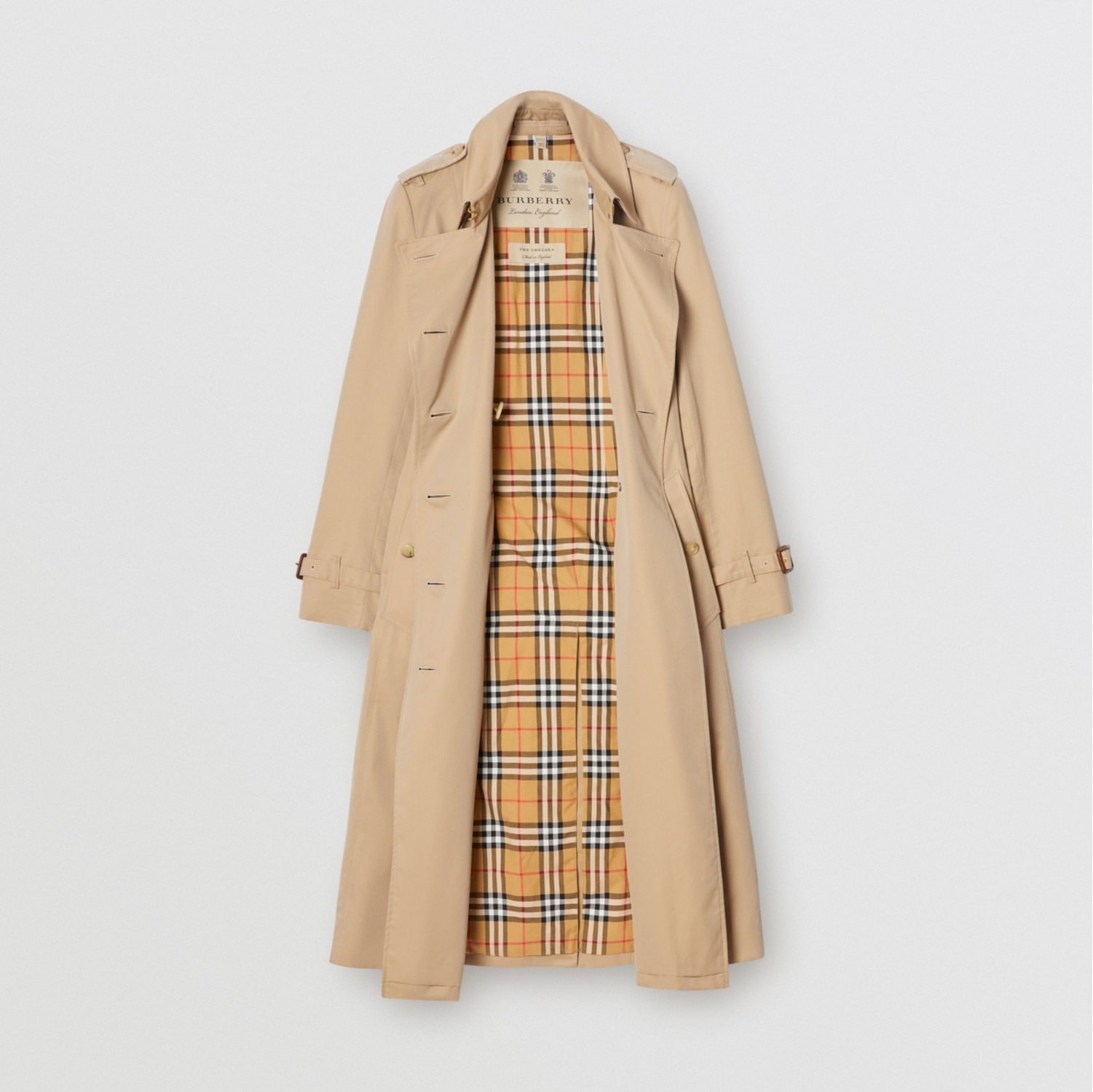 The Long Chelsea Heritage Trench Coat in Honey - Women, Cotton Gabardine