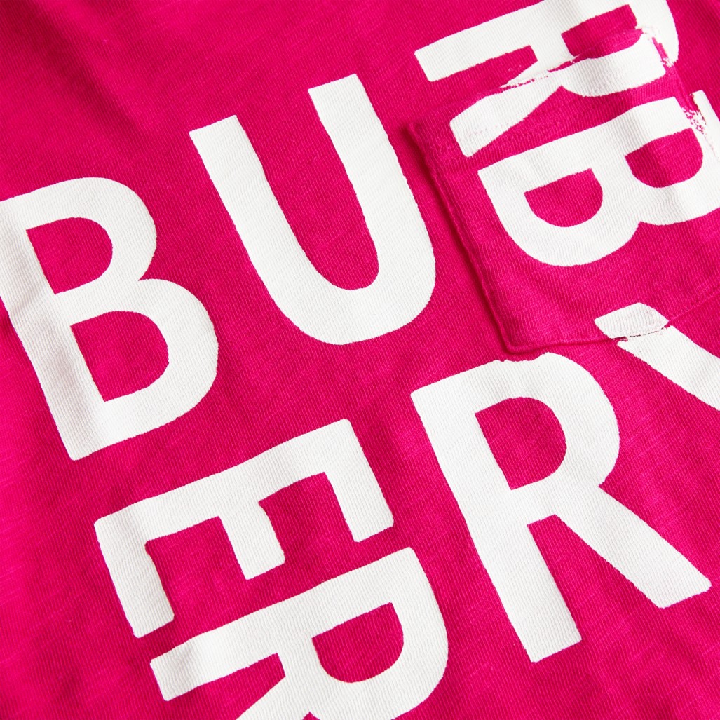 raspberry pink logo print cotton t-shirt image11