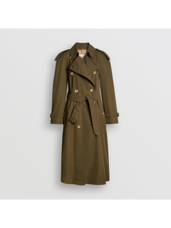 The Long Westminster Heritage Trench Coat in Dark Military Khaki ...