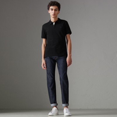 burberry polo shirt black