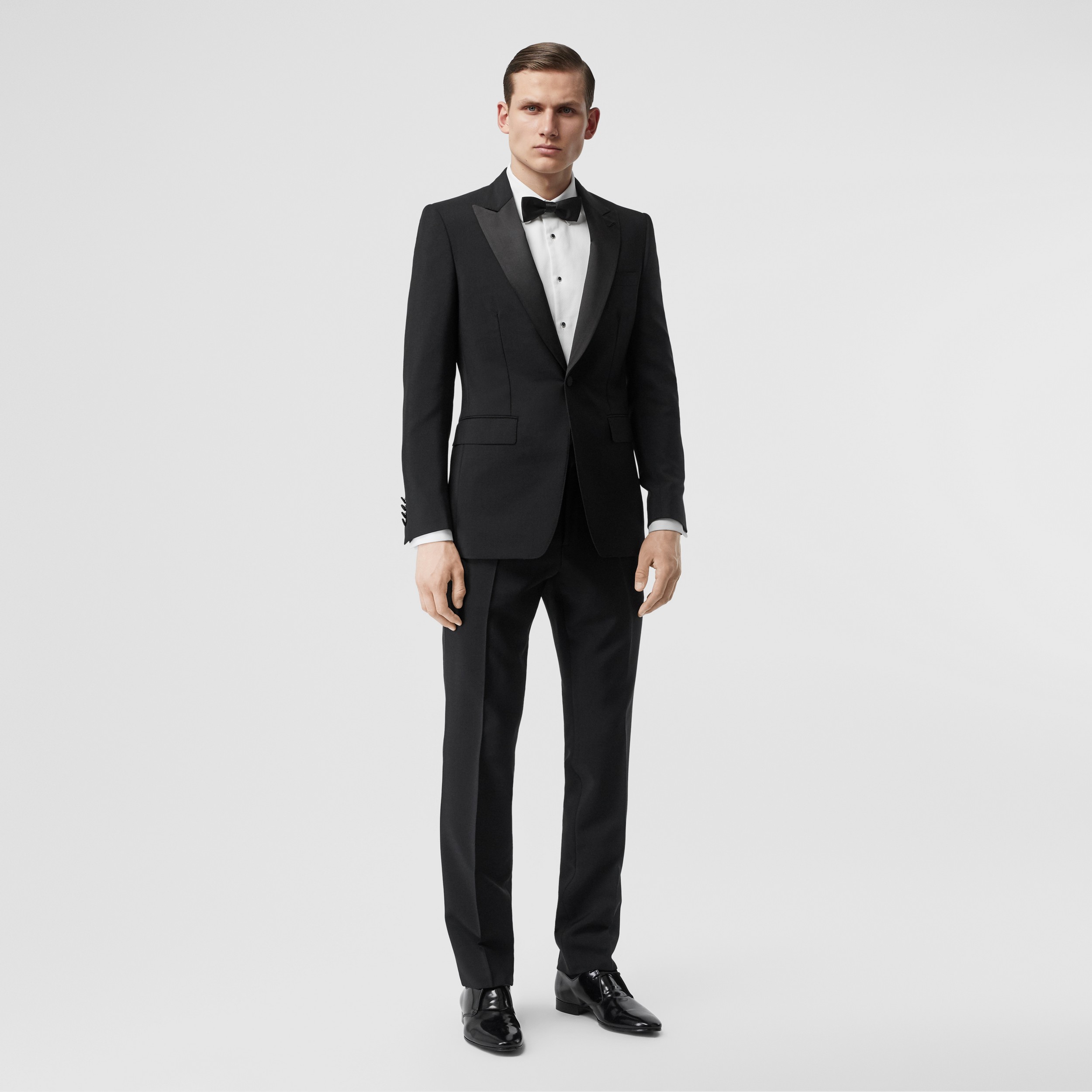 English Fit Mohair Wool Tuxedo in Black - Men | Burberry® Official - 4