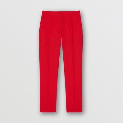 Wool Tailored Trousers in Bright Red 