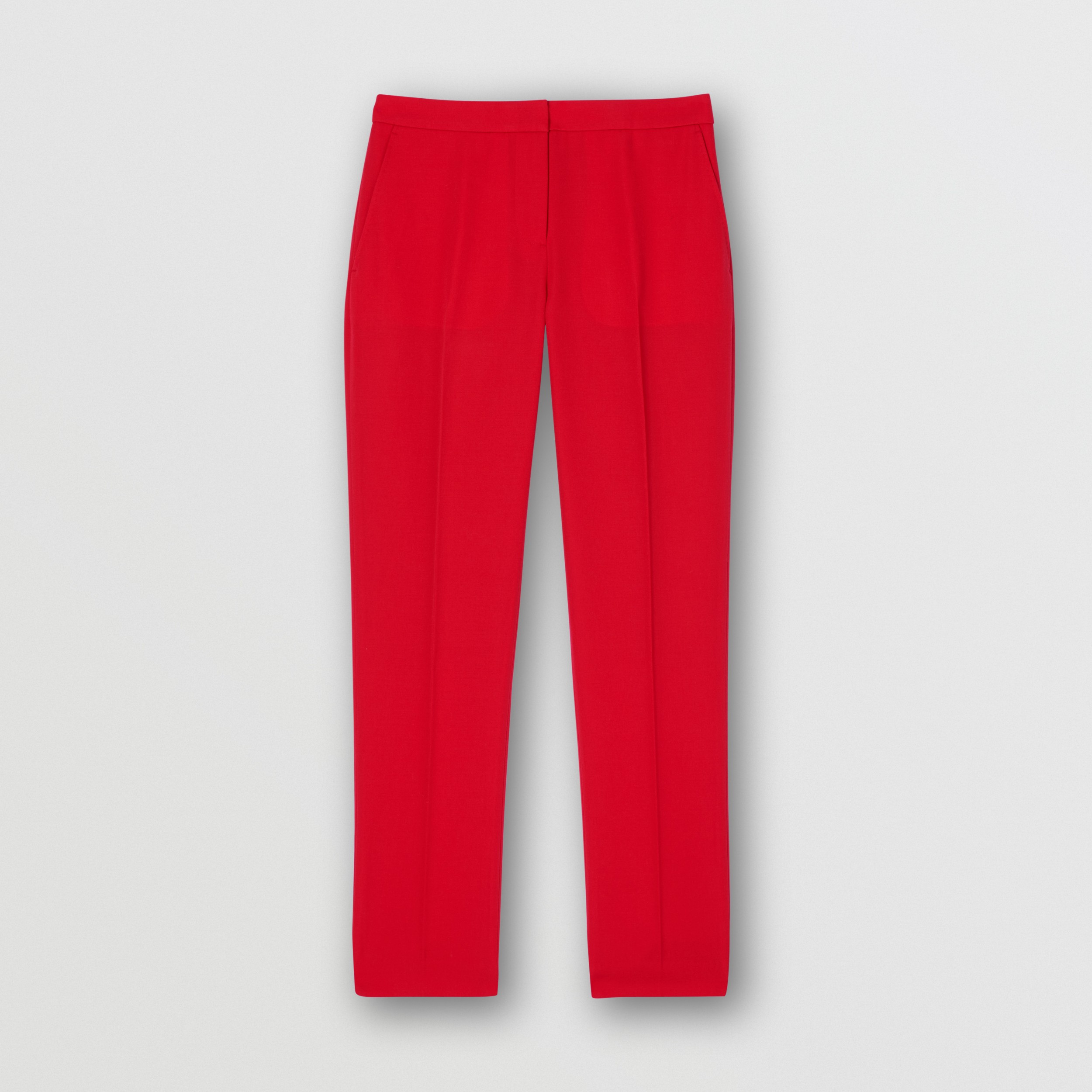 Wool Tailored Trousers in Bright Red - Women | Burberry United States