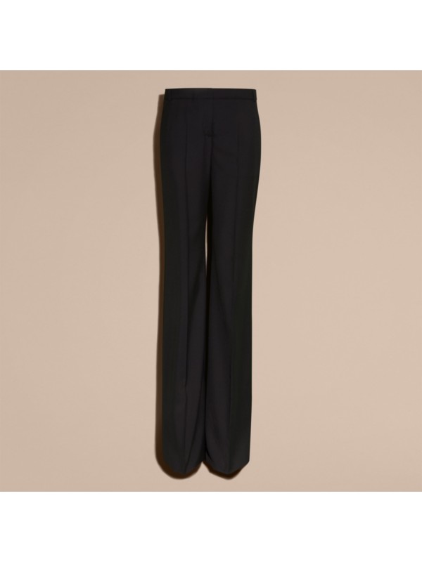 wide leg wool trousers
