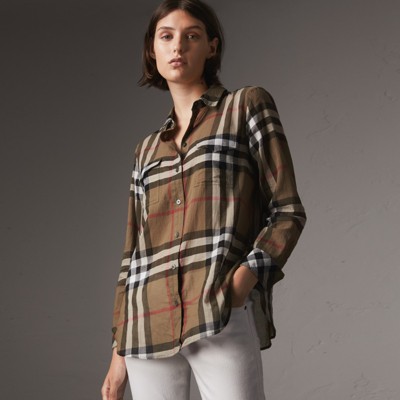 burberry shirt womens brown