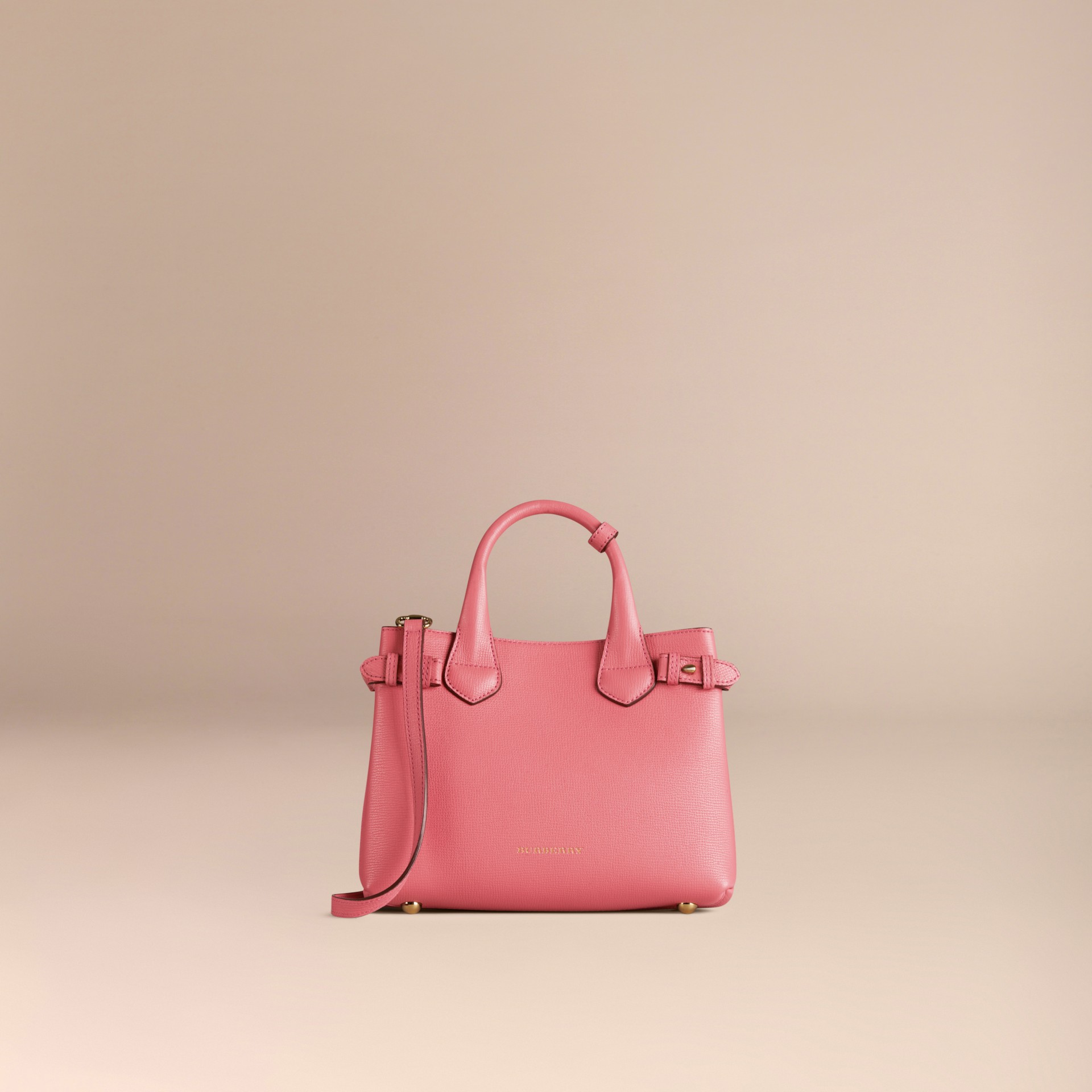 The Small Banner in Leather and House Check in Mauve Pink | Burberry Canada