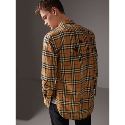 burberry check cotton shirt