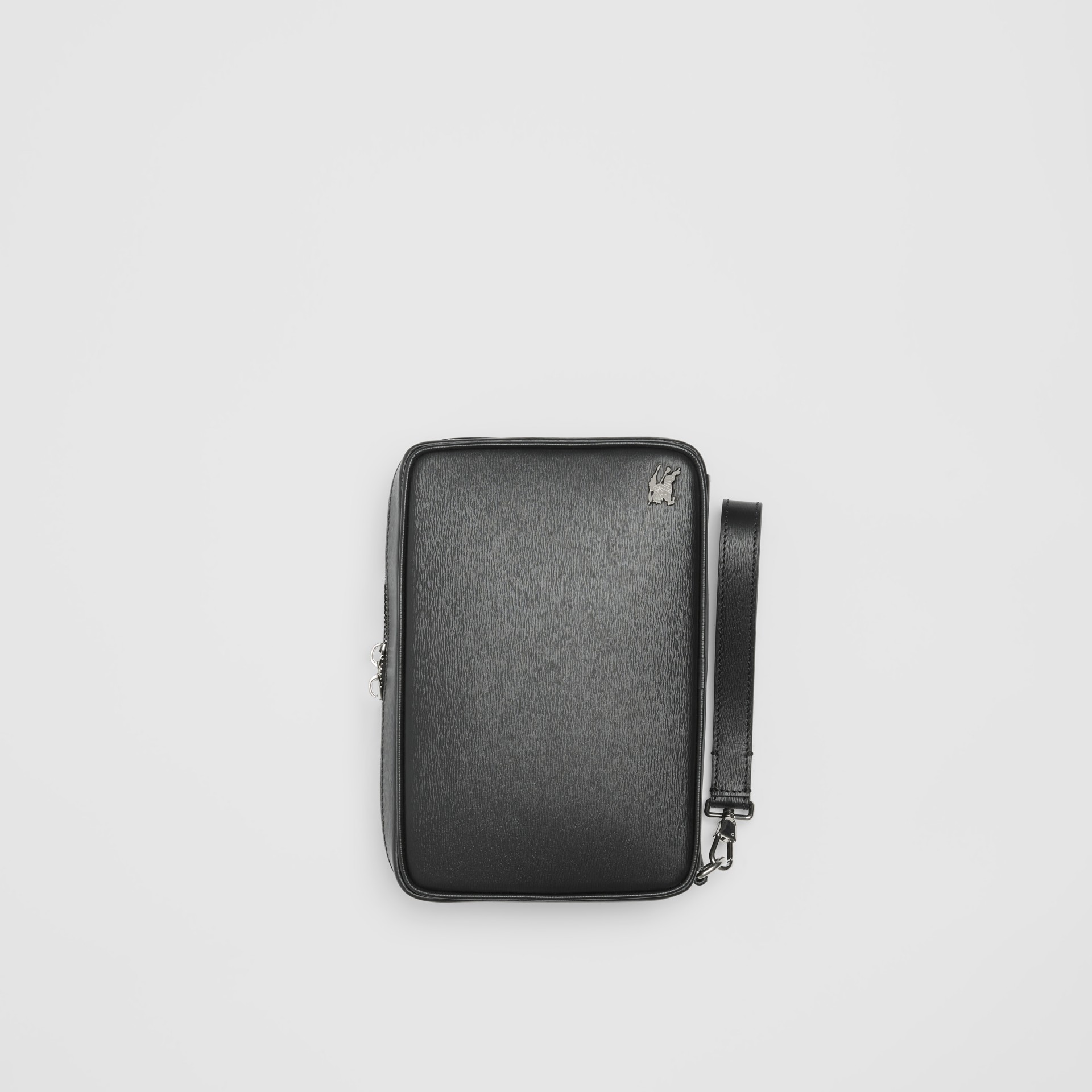 London Leather Travel Pouch in Black Men Burberry United States