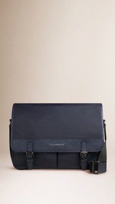 Leather Trim Messenger Bag