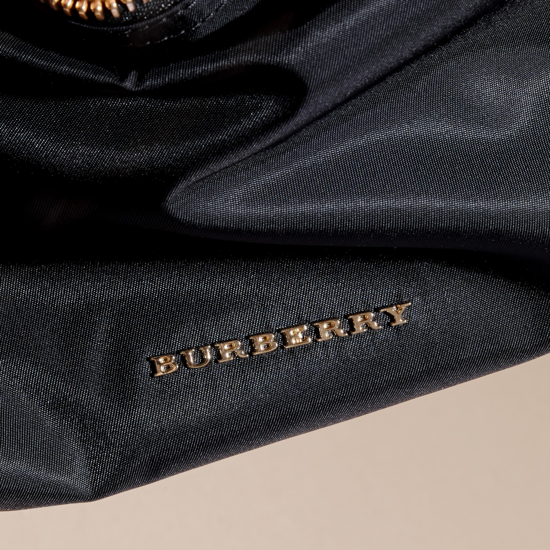 The Rucksack Backpack in Technical Nylon and Leather Black | Burberry