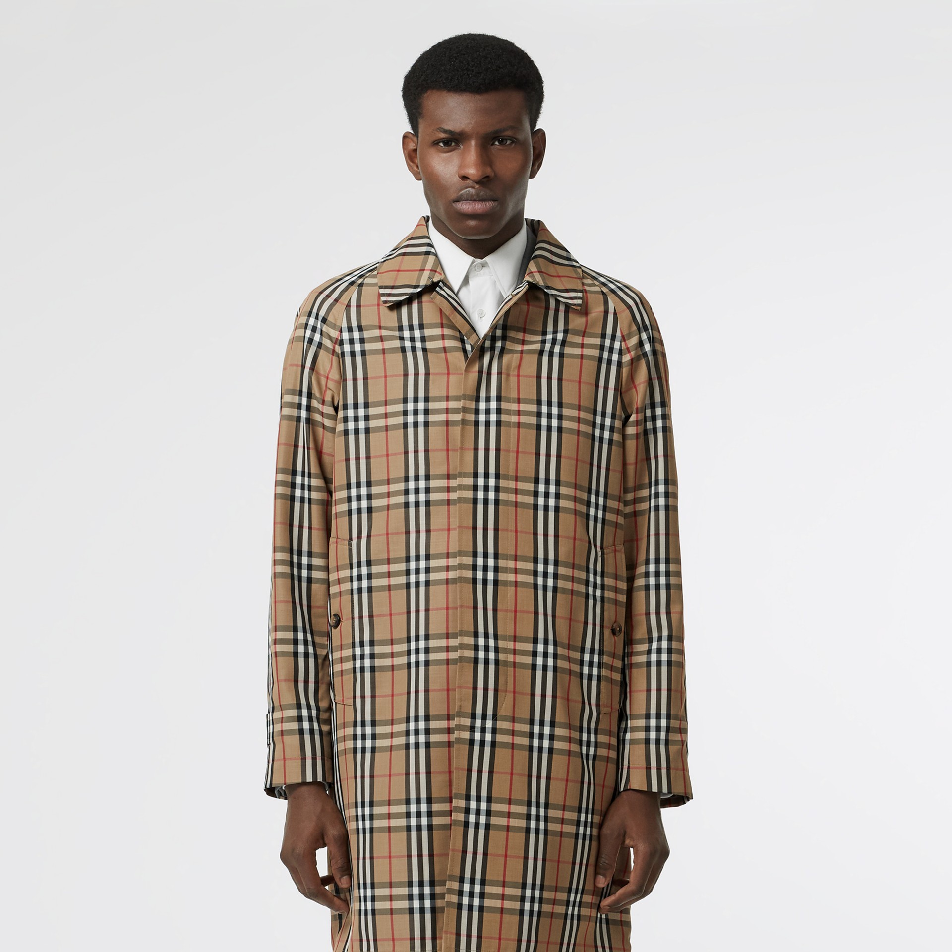 Vintage Check Car Coat in Archive Beige - Men | Burberry United States