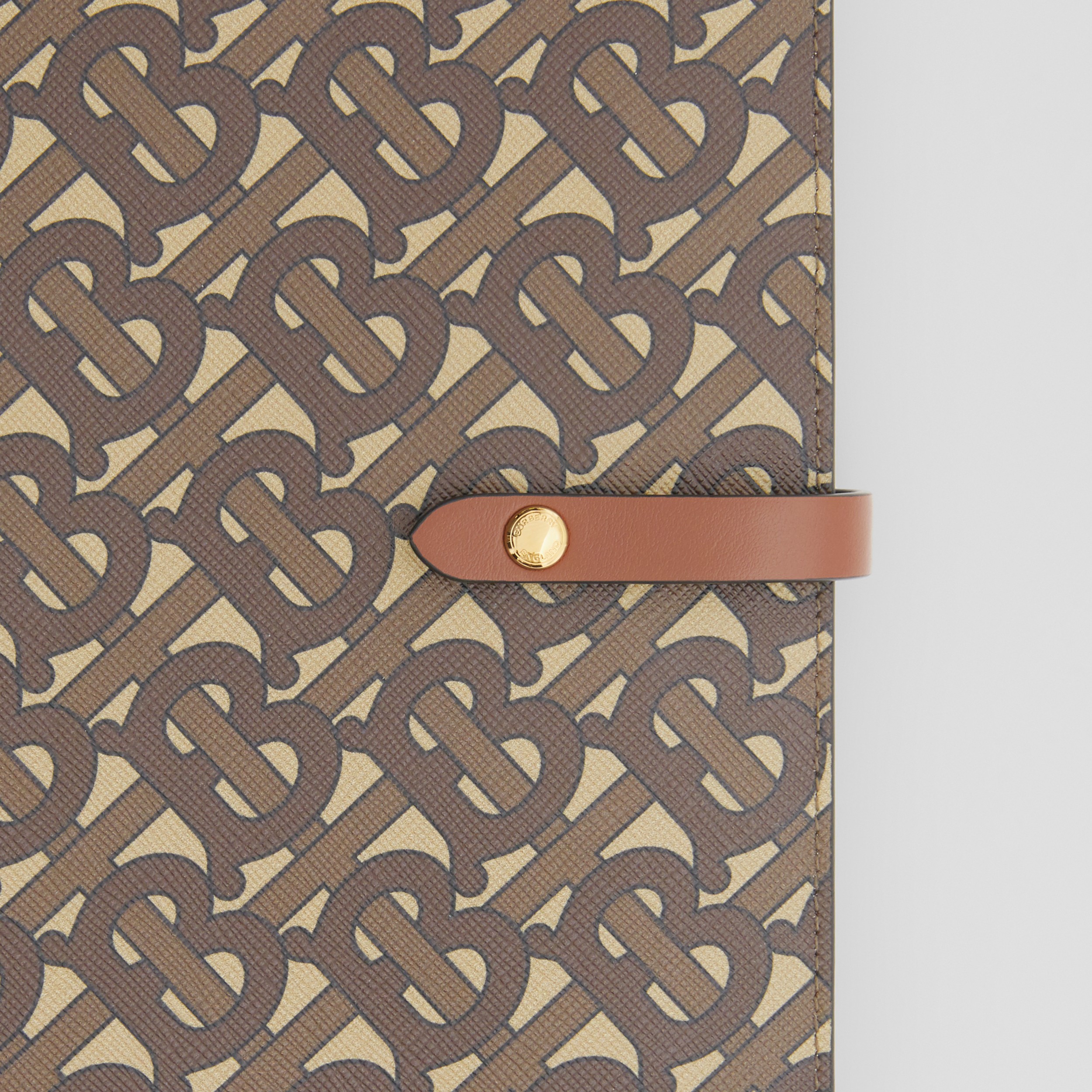 Monogram Print E-canvas Notebook Cover in Bridle Brown | Burberry ...