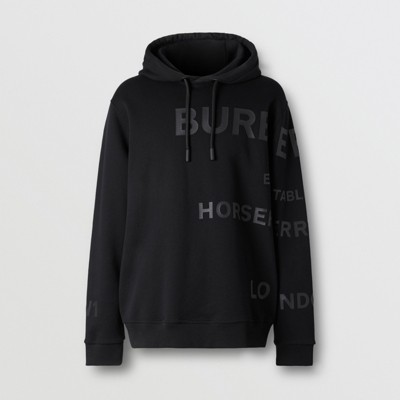 burberry check print hoodie