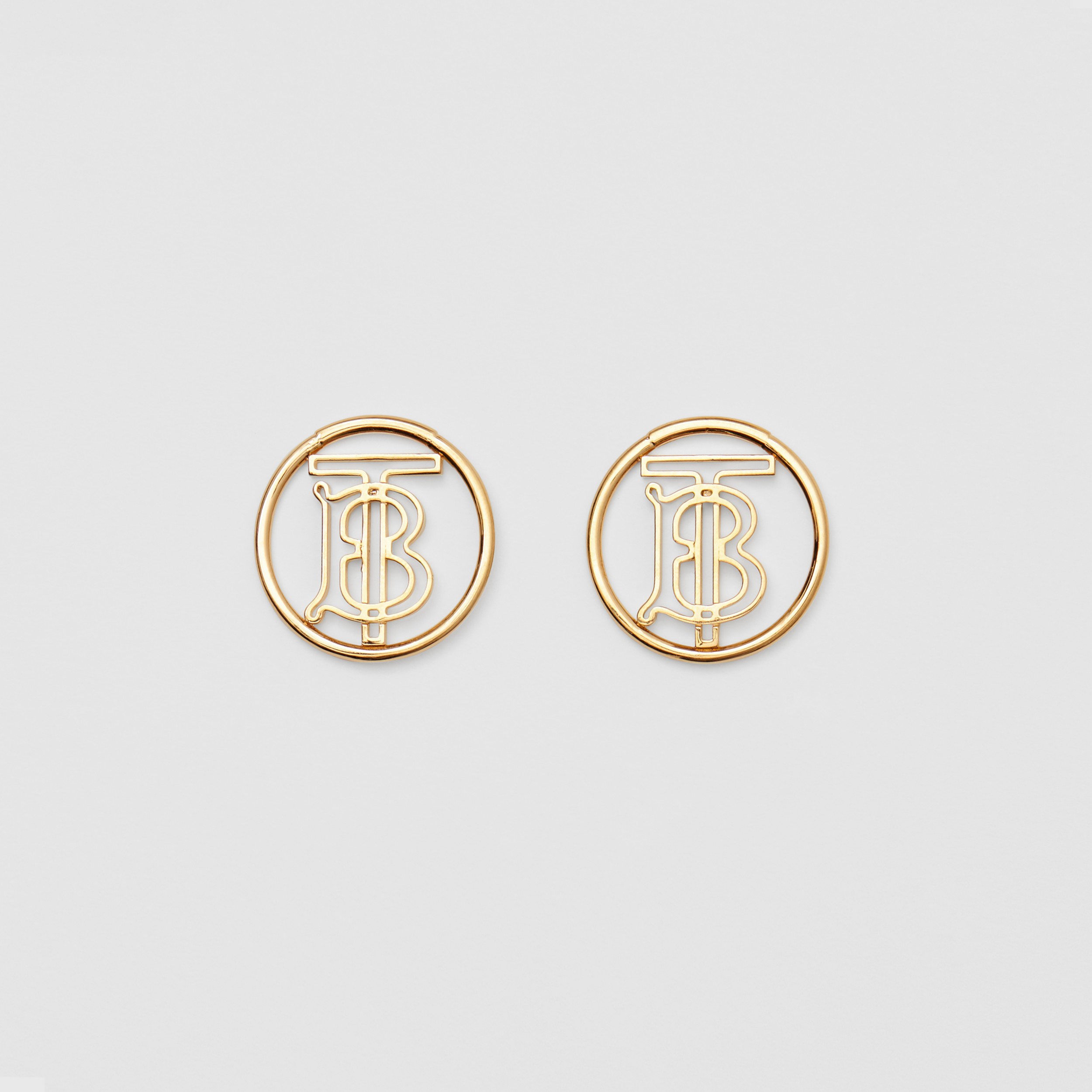 Gold-plated Monogram Motif Earrings in Light - Women | Burberry United ...