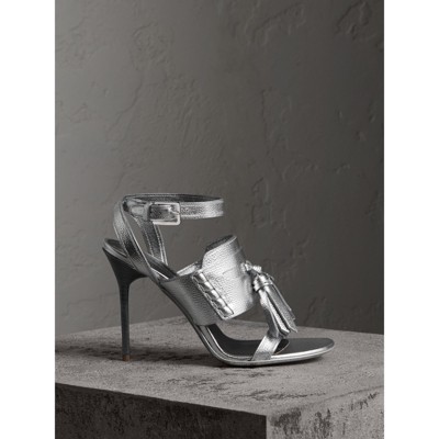 burberry sandals womens silver