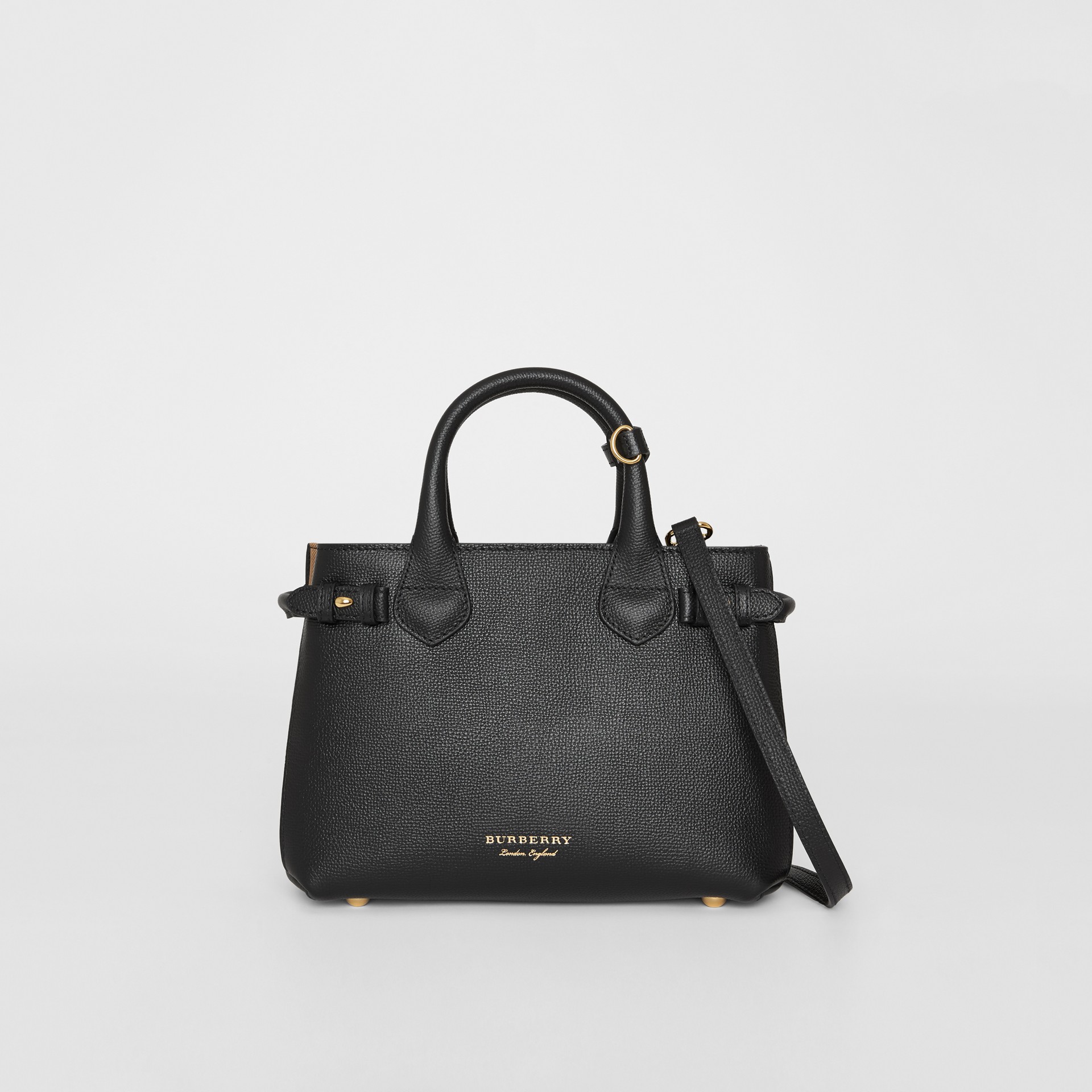 The Small Banner In Leather And House Check Black Women The Small Banner In Leather And House Check Black Women Burberry United States