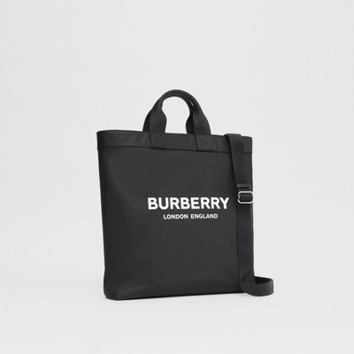 ロゴプリント ナイロン アーティ トート (ブラック) - メンズ | Burberry®公式サイト