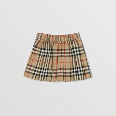 Vintage Check Wool Pleated Wrap Skirt 