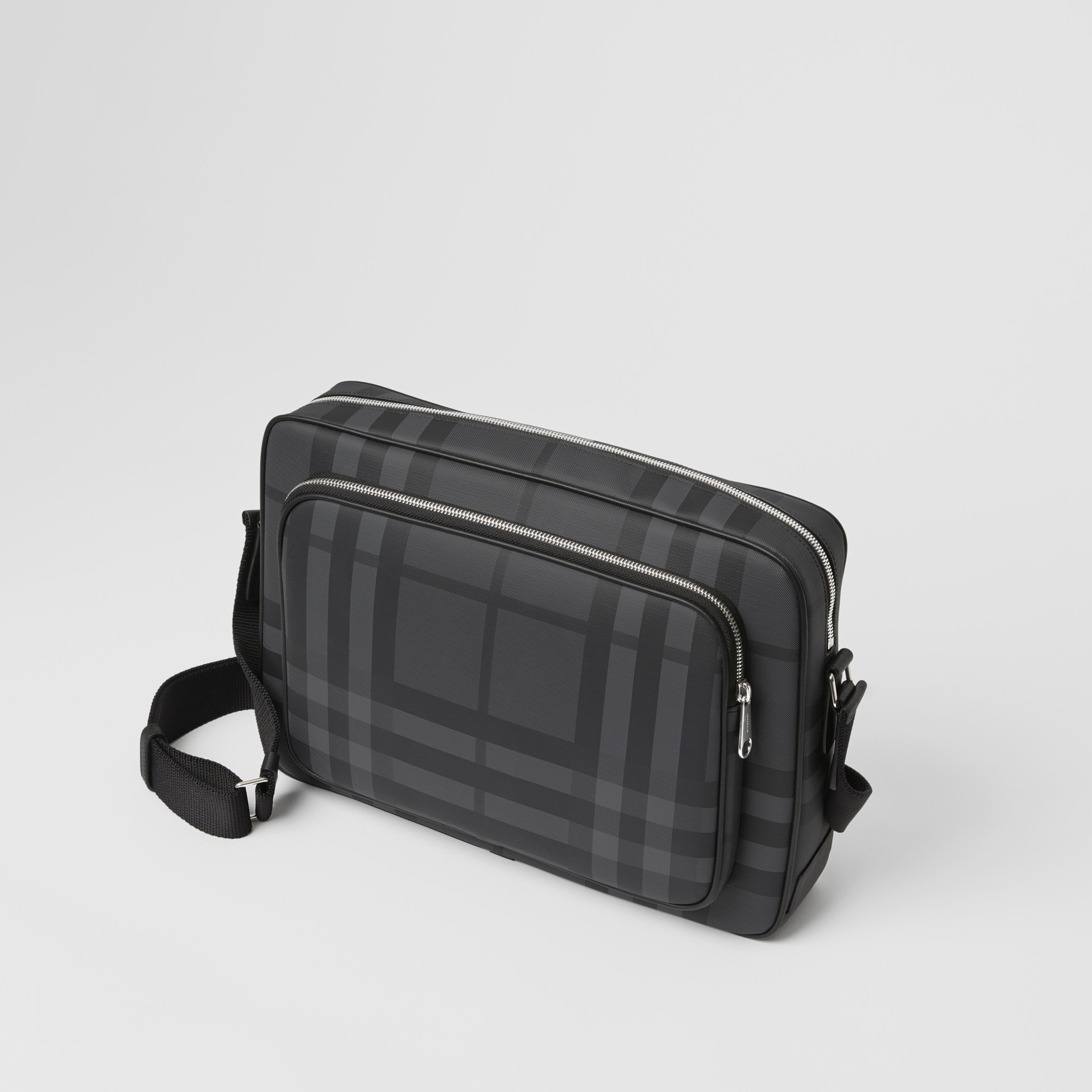 London Check Messenger Bag in Charcoal/black Men Burberry United States