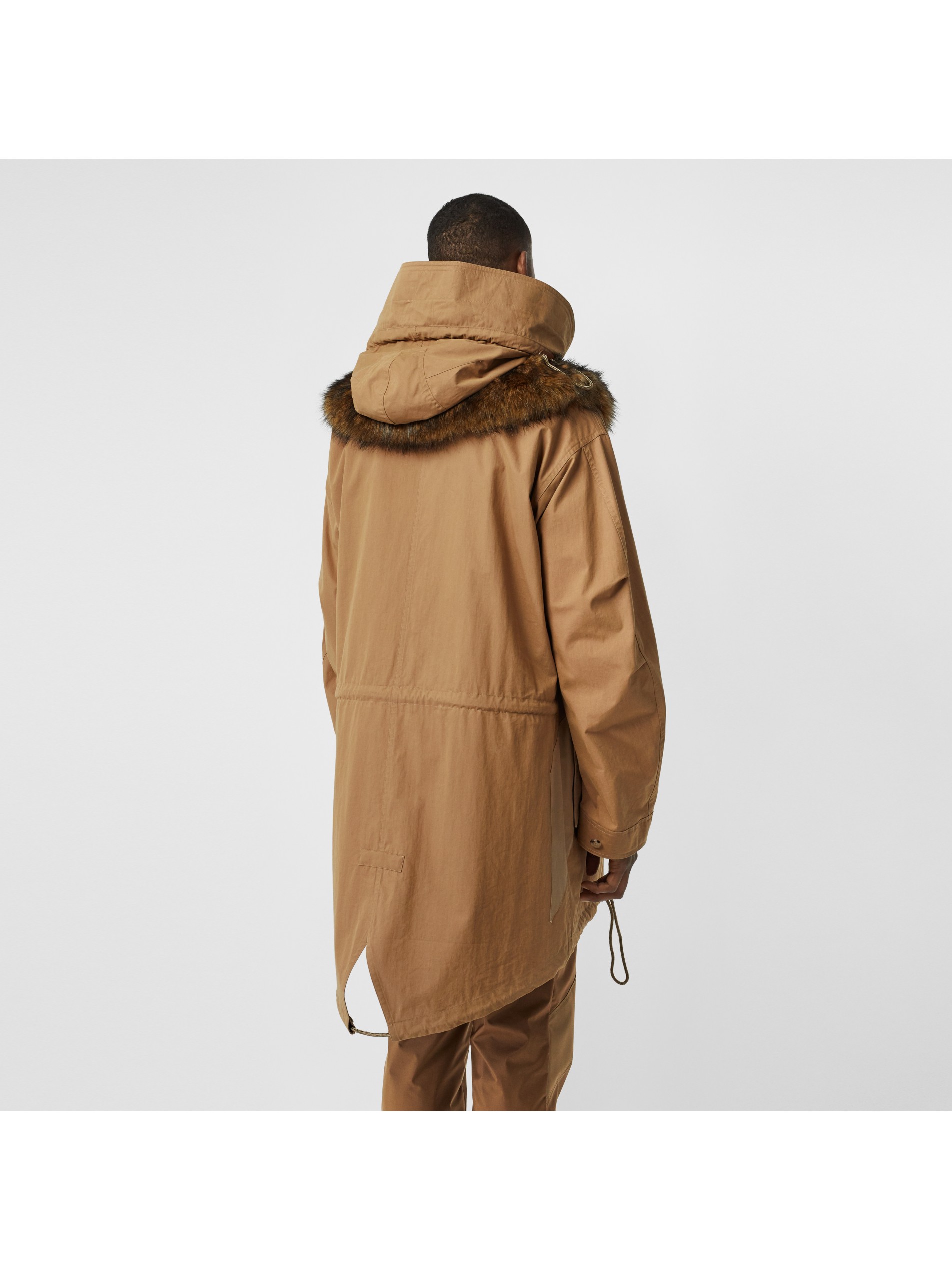 detachable hood cotton blend parka image21