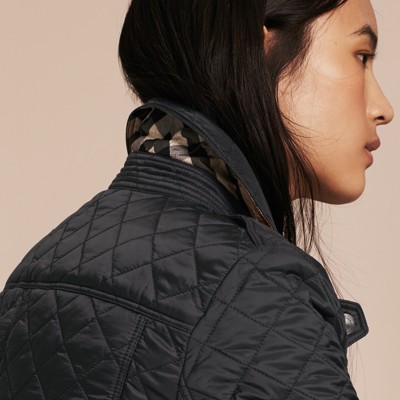 Diamond Quilted Jacket Black | Burberry