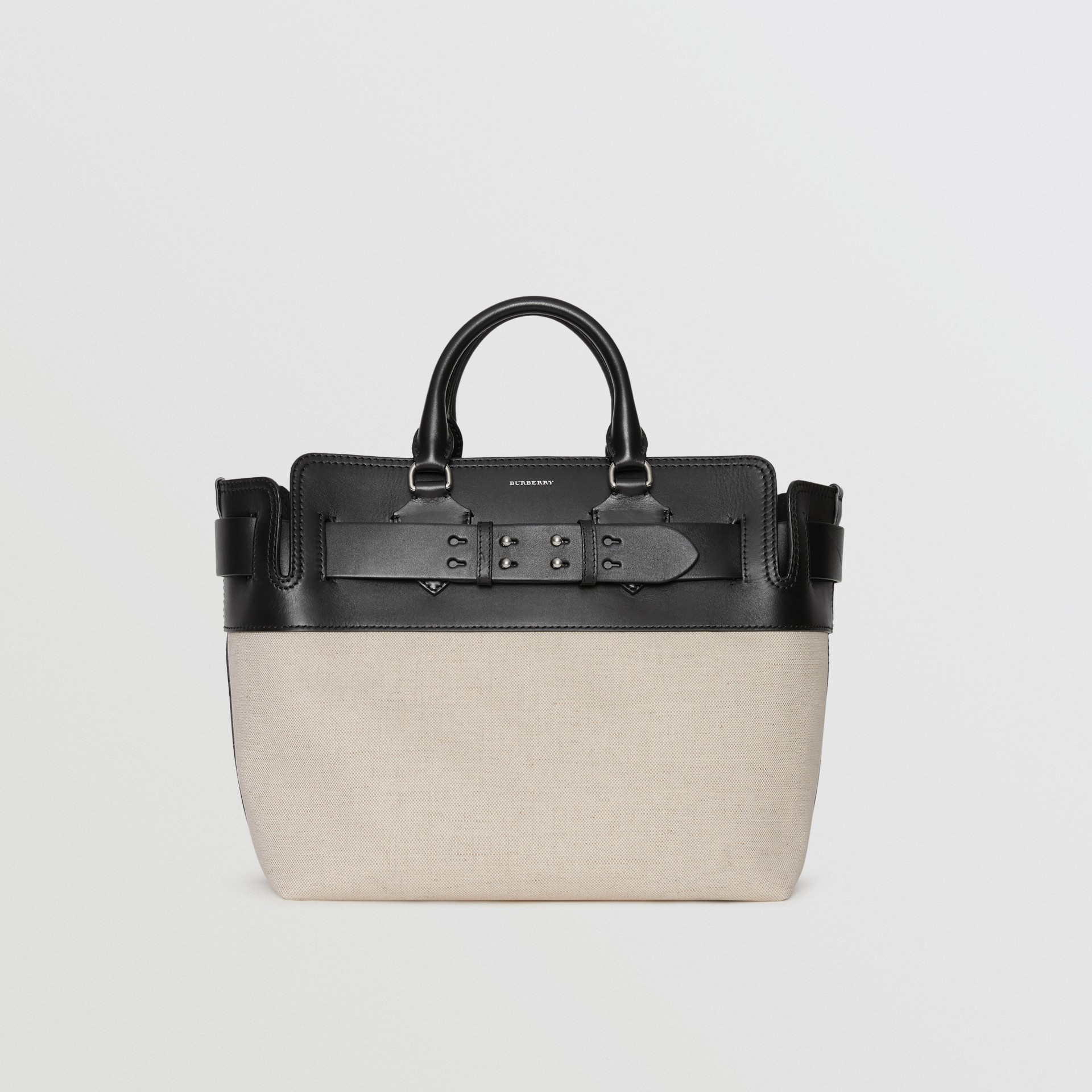 The Medium Canvas and Leather Belt Bag in Black/stone - Women | Burberry Canada