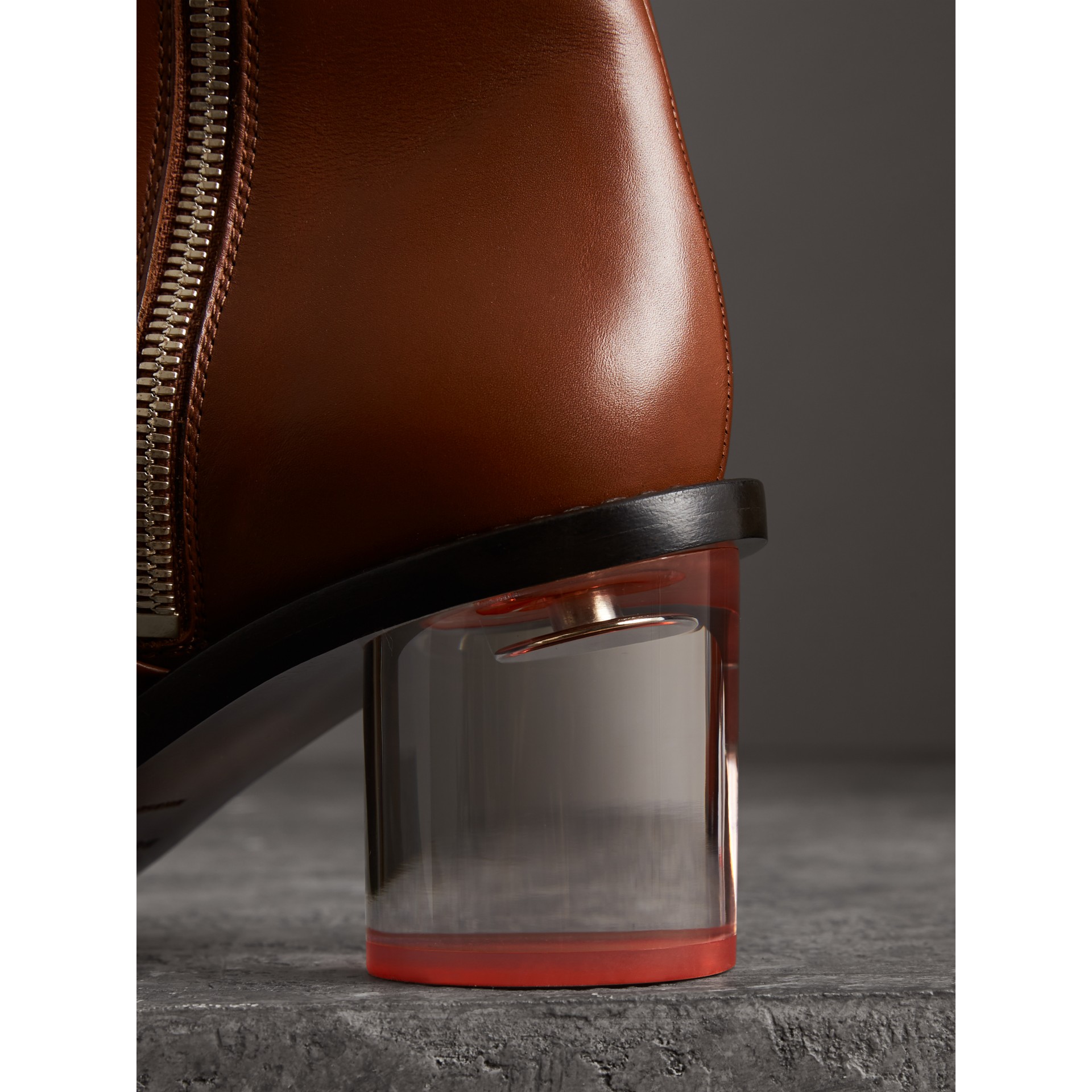 block heel boots leather