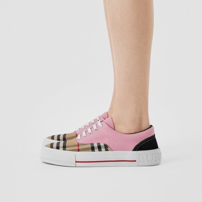 burberry checked canvas sneakers