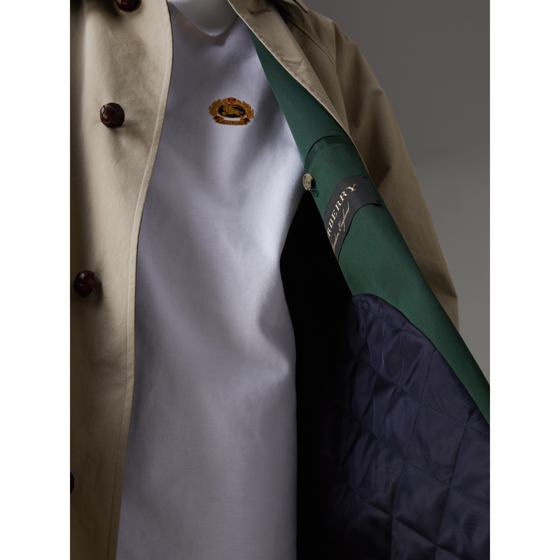 Reissued Waxed Cotton Gabardine Car Coat in Khaki Women Burberry