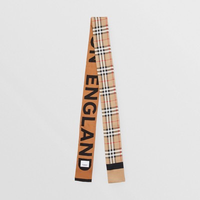 burberry stripe check skinny tie