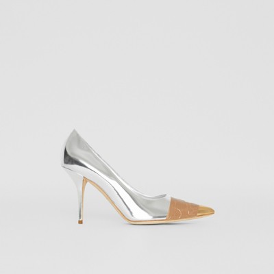 burberry pumps womens silver