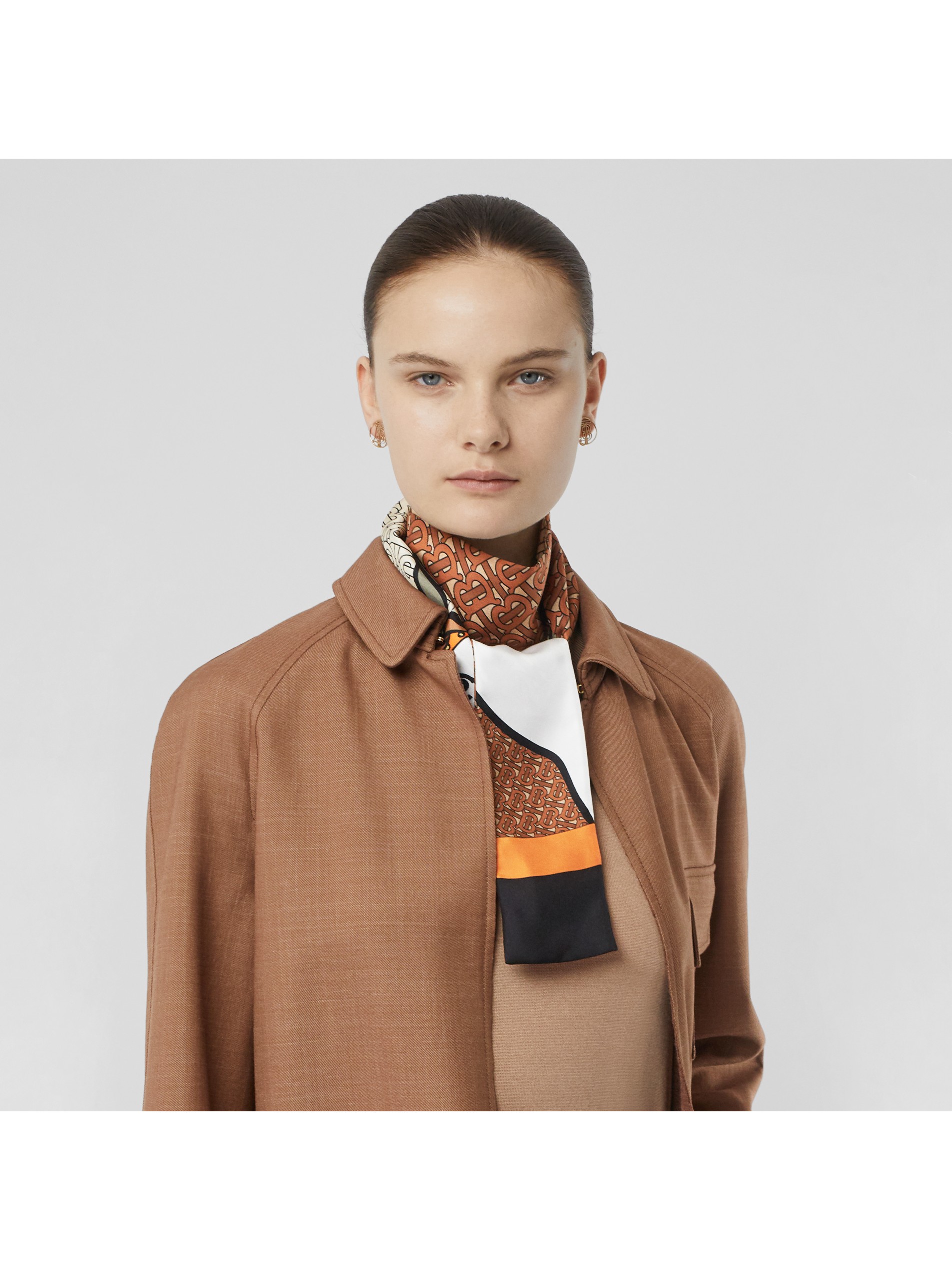 独角兽拼专属标识印花窄版丝巾 (多色) - 女士 | burberry 博柏利