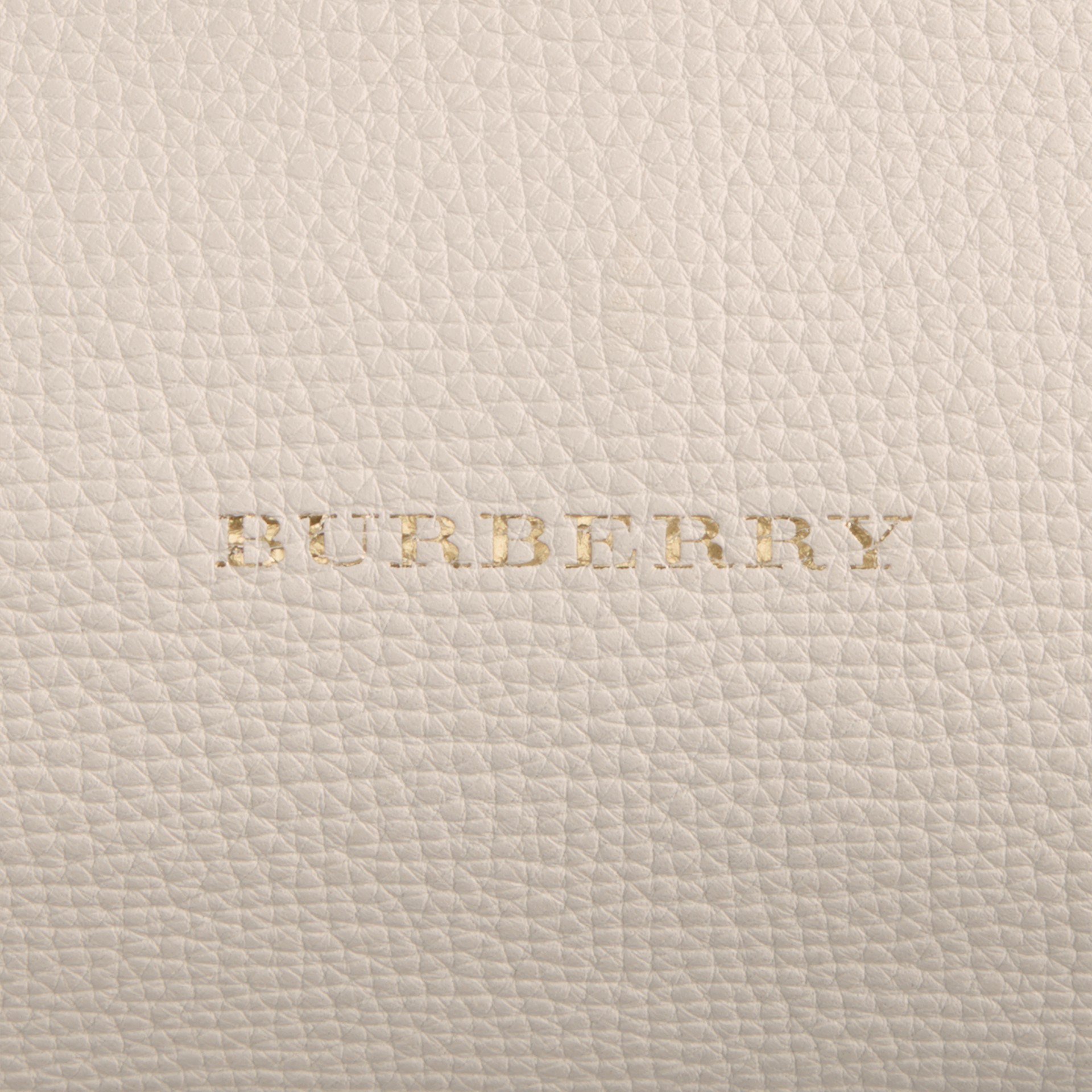 The Medium Banner in Leather and House Check in Natural - Women | Burberry