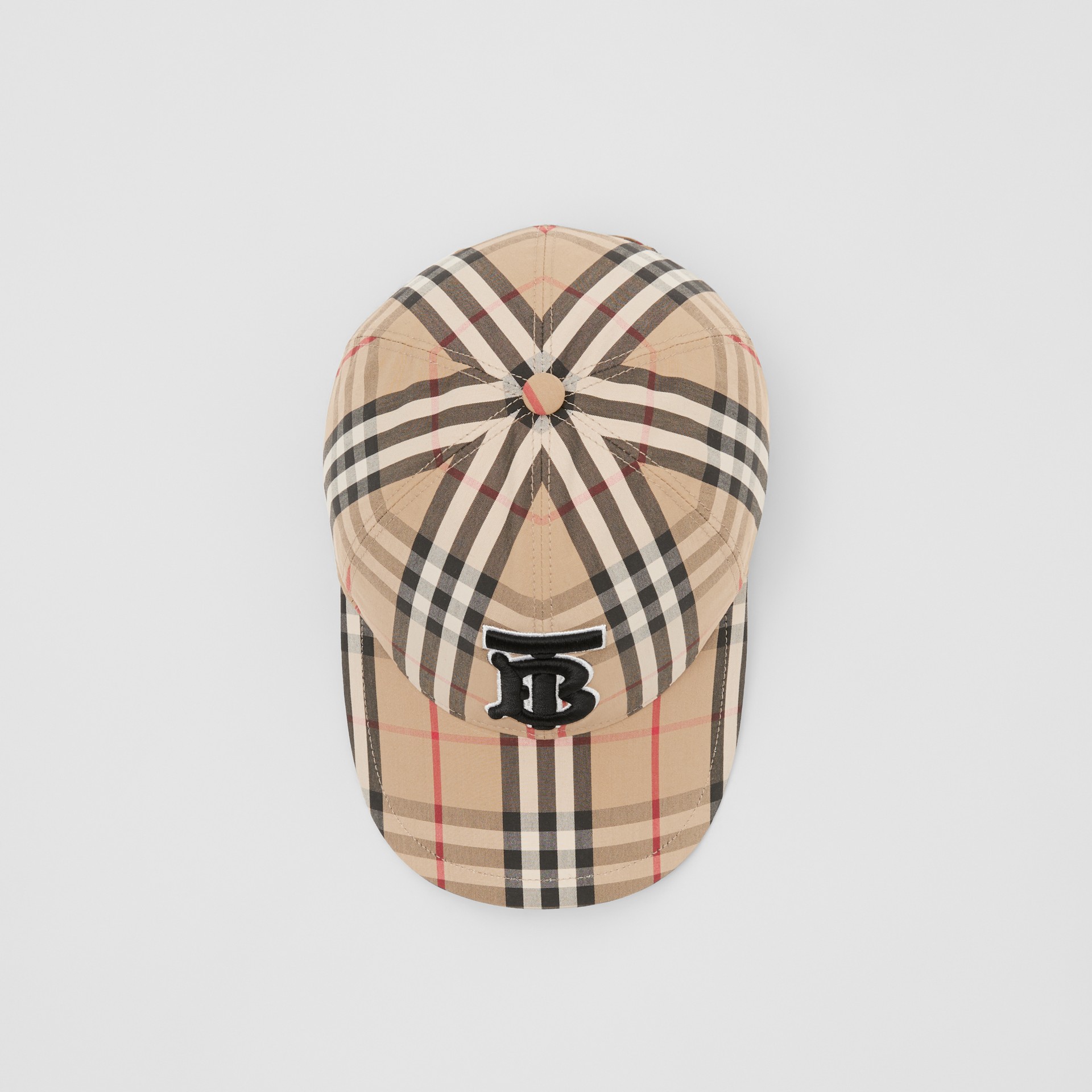 Monogram Motif Vintage Check Baseball Cap In Archive Beige Burberry