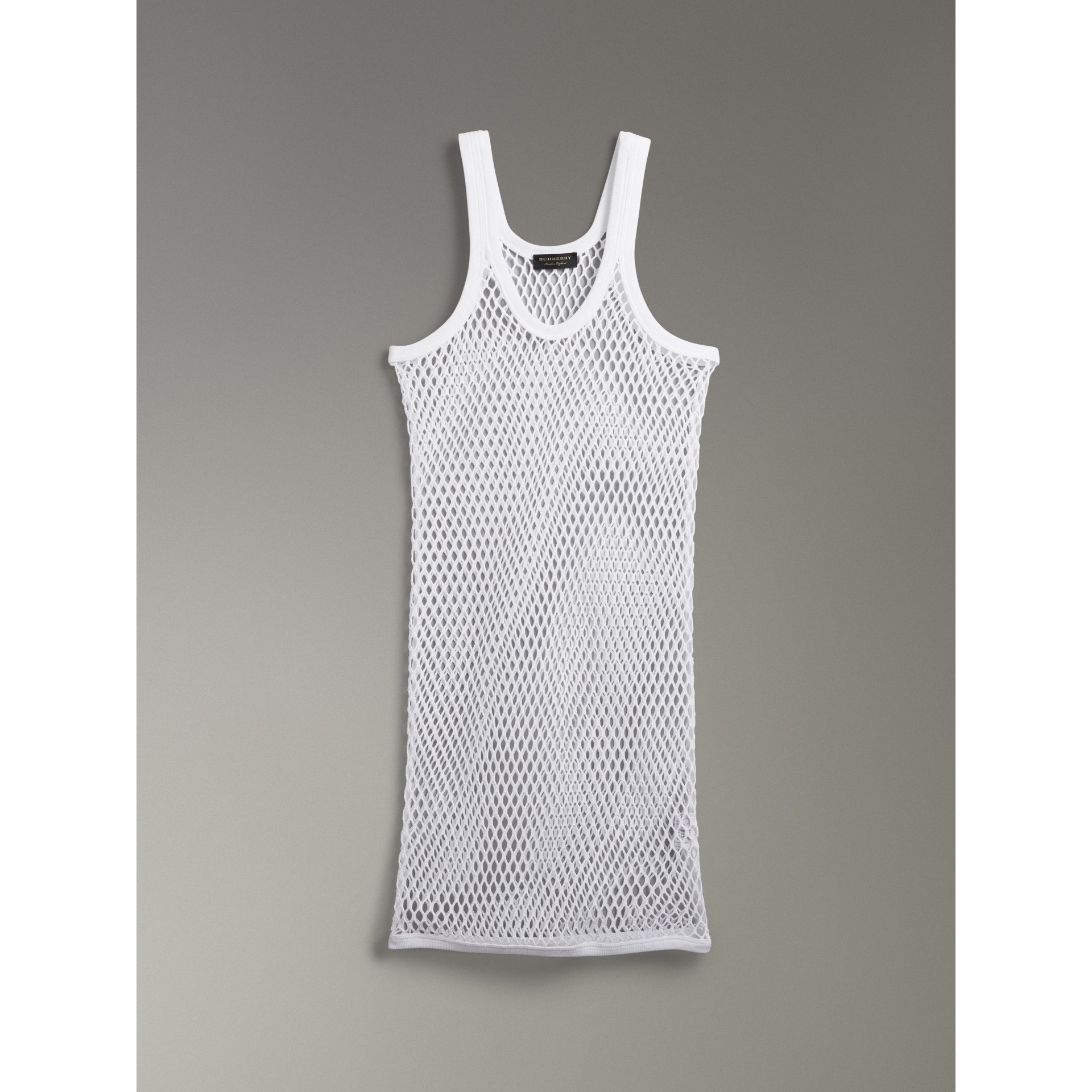 Cotton String Vest in Optic White Women Burberry