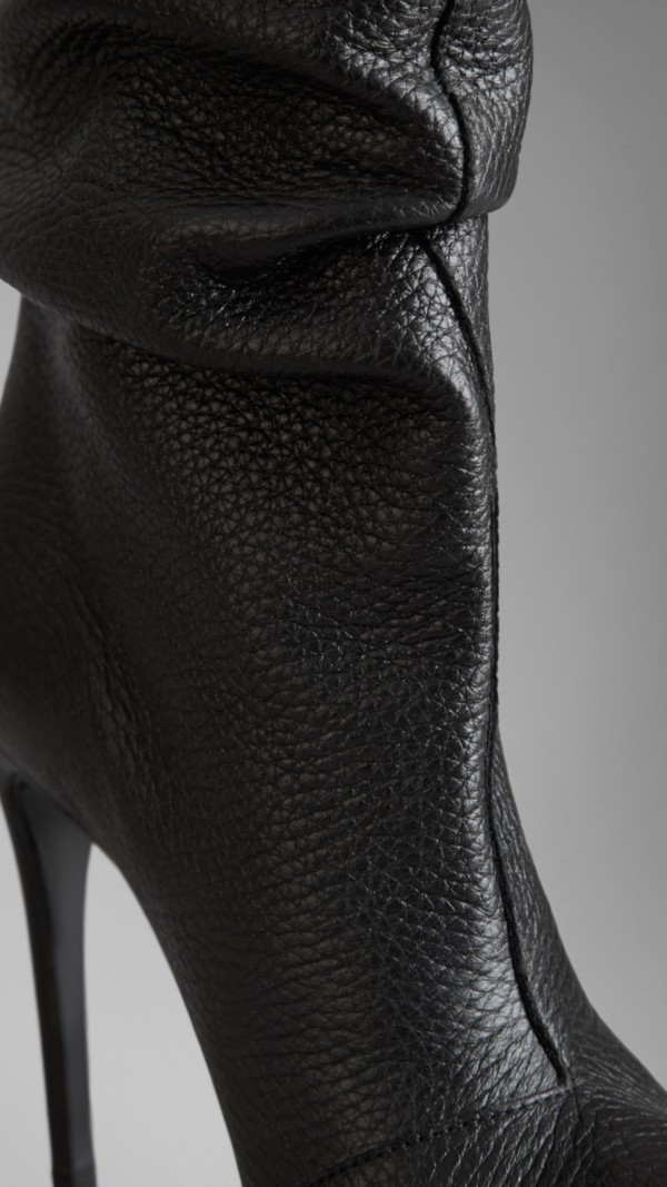 PeepToe Deerskin Boots in Black Women Burberry United States