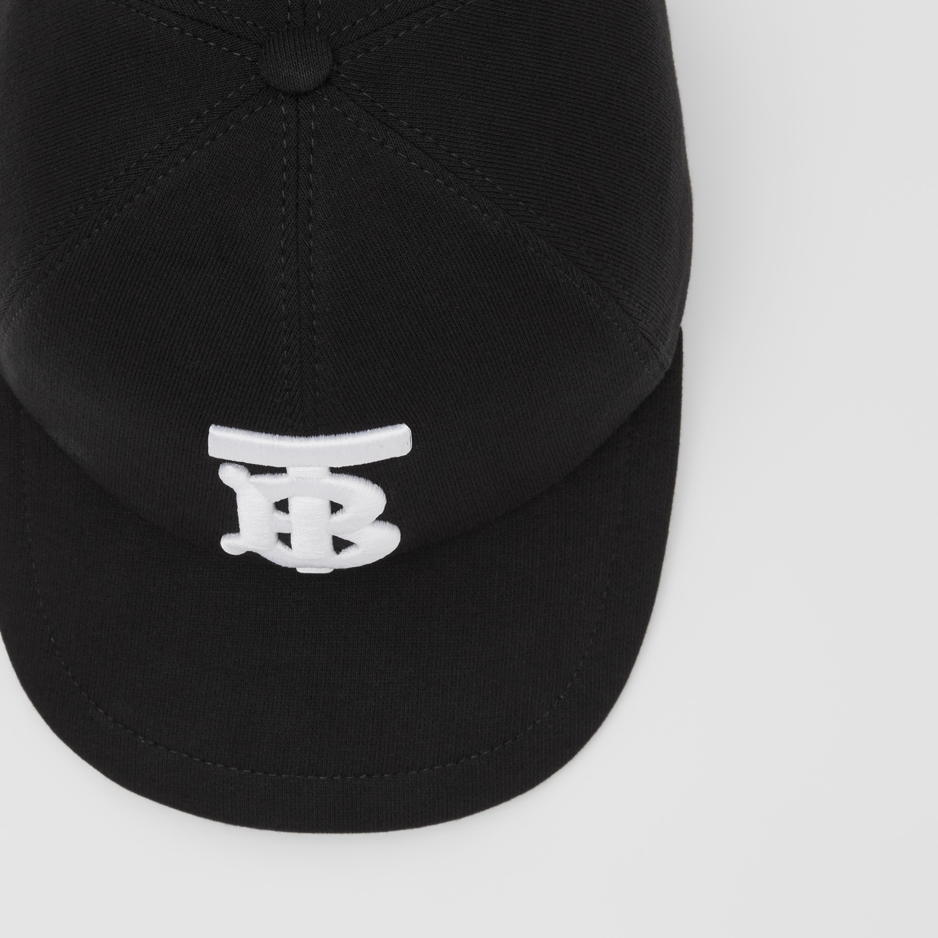 Monogram Motif Cotton Jersey Baseball Cap in Black Burberry United States