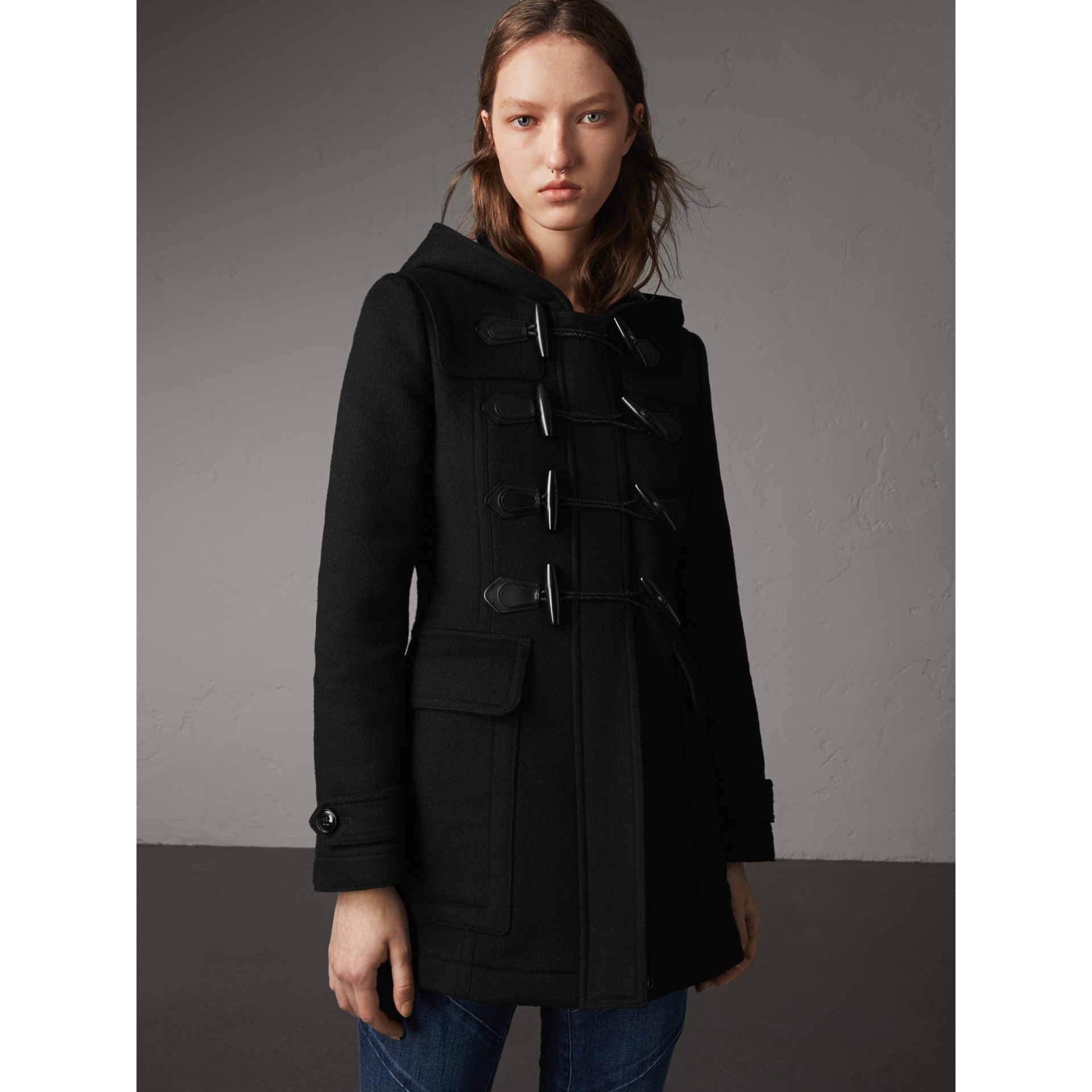 Duffle-coat ajusté en laine (Noir) - Femme | Burberry