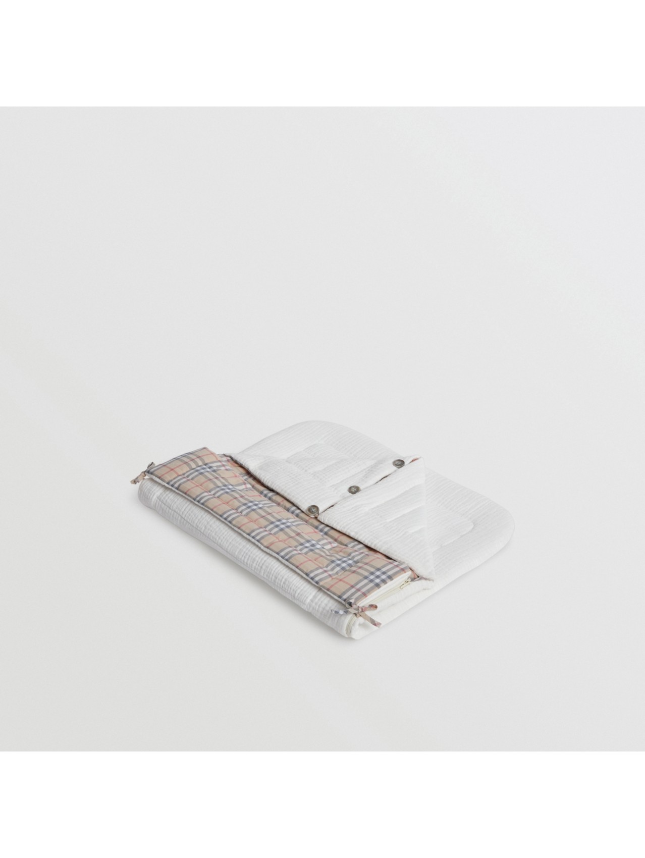 Nid d'ange en coton à motif check in Blanc